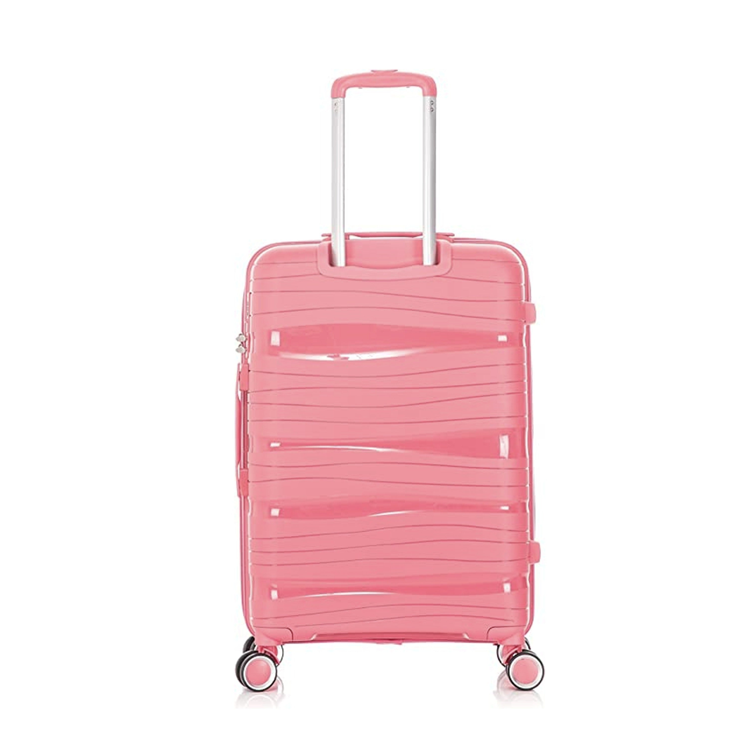 20" Light Pink Colour Royal PP Luggage Lightweight Hard Case Carry On Trolley Bag with Double Spinner Wheel