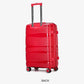 3 Piece Full Set 20" 24" 28 Inches Red Colour Royal PP Luggage lightweight Hard Case Trolley Bag With Double Spinner Wheel Zaappy.com