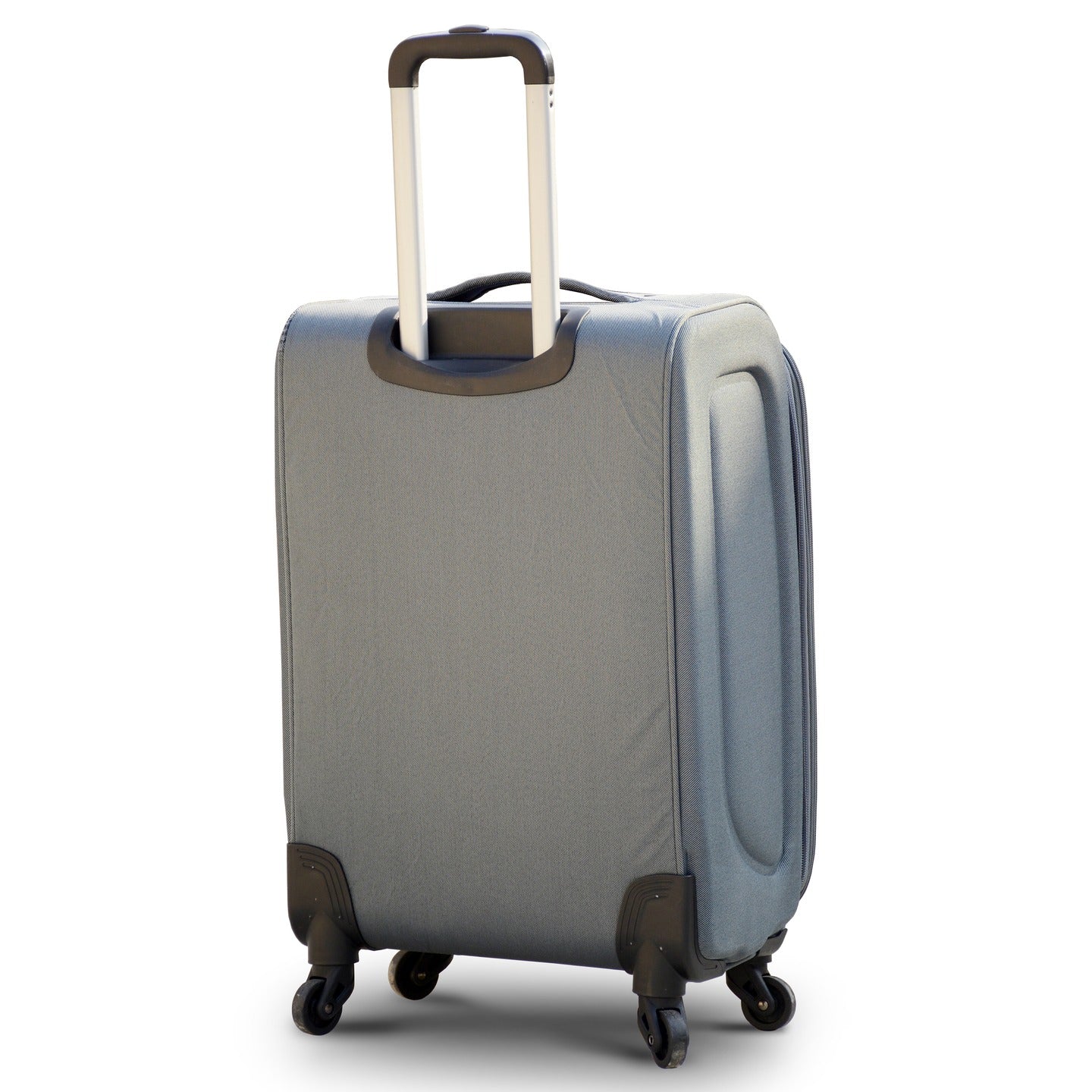 20" Grey Colour SJ JIAN 4 Wheel Luggage Lightweight Soft Material Carry On Trolley Bag