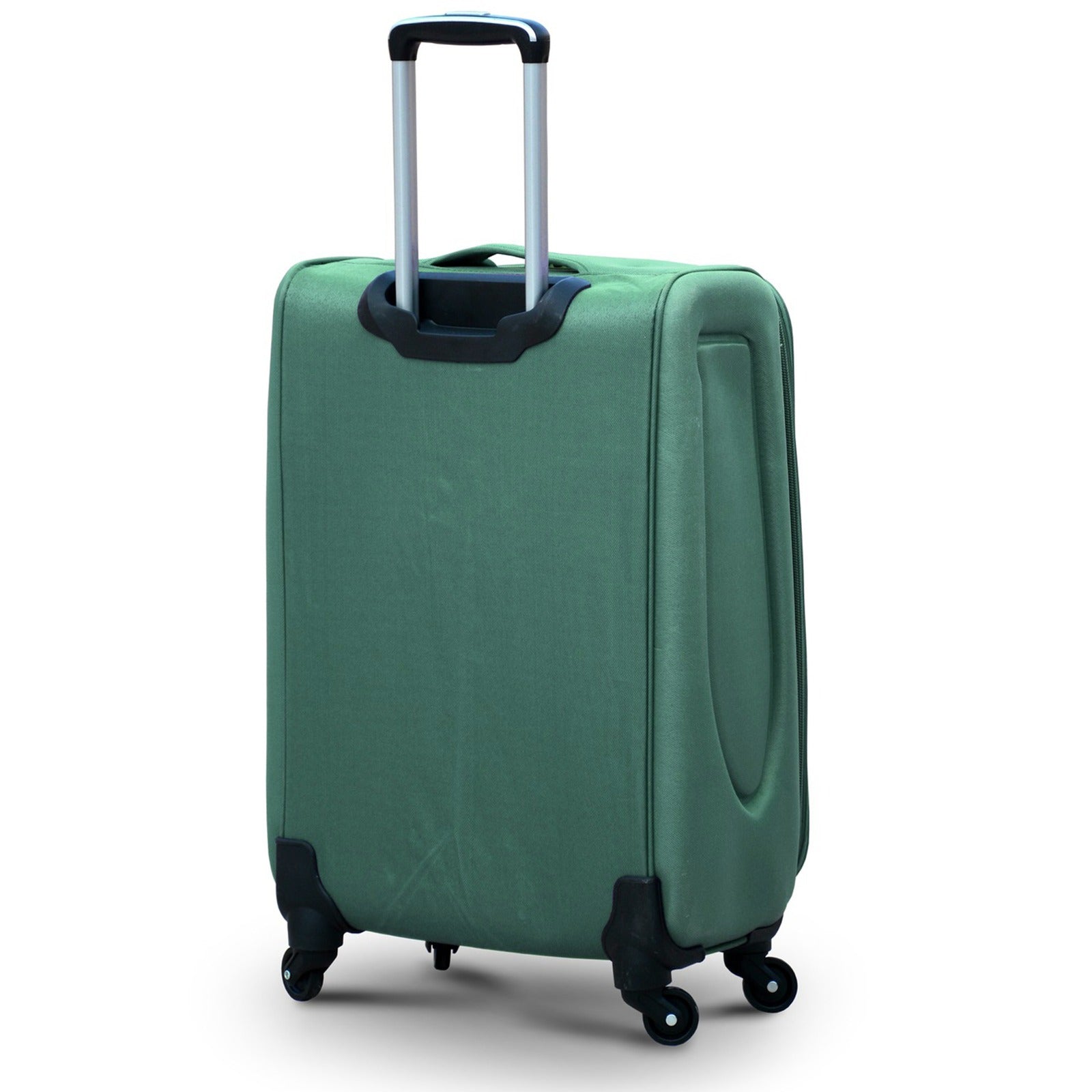 4 Piece Full Set 20" 24" 28" 32 Inches Green Colour SJ JIAN 4 Wheel Luggage Lightweight Soft Material Trolley Bag Zaappy.com