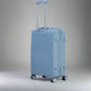 Light Blue Colour Crossline PP Unbreakable Luggage Bag with Double Spinner Wheel Zaappy