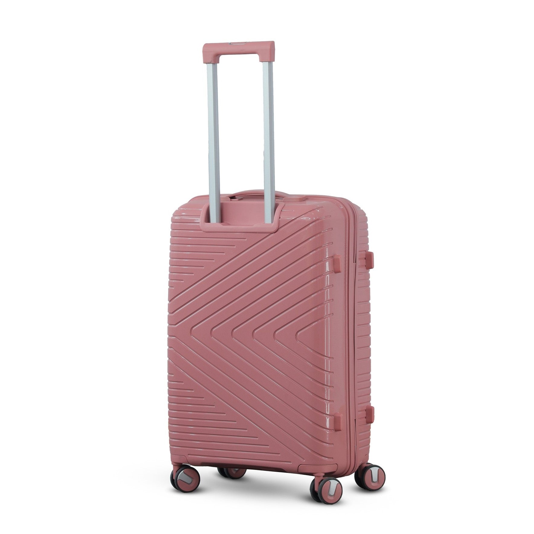 3 Piece Set 20" 24" 28 Inches Rose Gold Crossline PP Unbreakable Luggage Bag With Double Spinner Wheel