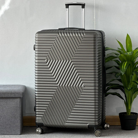 32 Inch Extra Large Luggage Zig Zag ABS Lightweight Suitcase Bag with Double Spinner Wheels