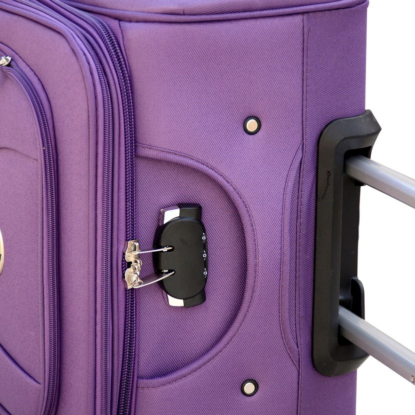 Purple Colour SJ JIAN 2 Wheel Lightweight Soft Material Luggage Bag Zaappy