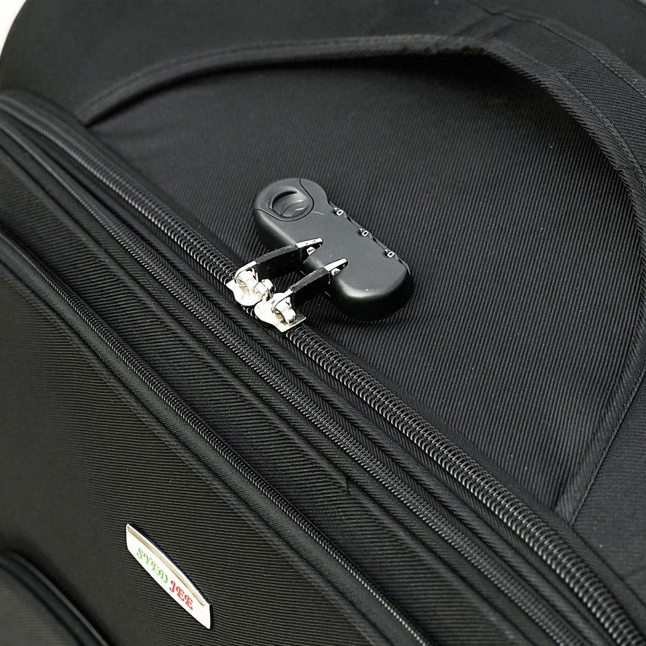 Black Colour SJ JIAN 2 Wheel Lightweight Soft Material Luggage Zaapp