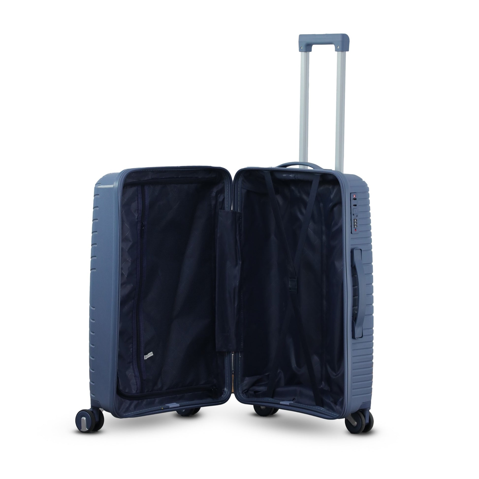 24" Crossline PP Unbreakable Luggage Bag with Double Spinner Wheel Zaappy