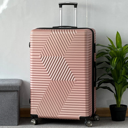 32 Inch Extra Large Luggage Zig Zag ABS Lightweight Suitcase Bag with Double Spinner Wheels