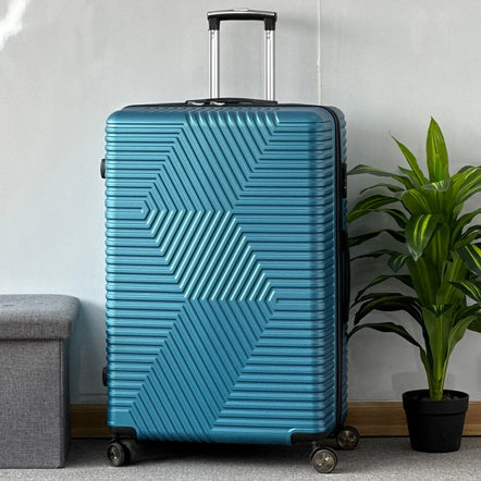 32 Inch Extra Large Luggage Zig Zag ABS Lightweight Suitcase Bag with Double Spinner Wheels