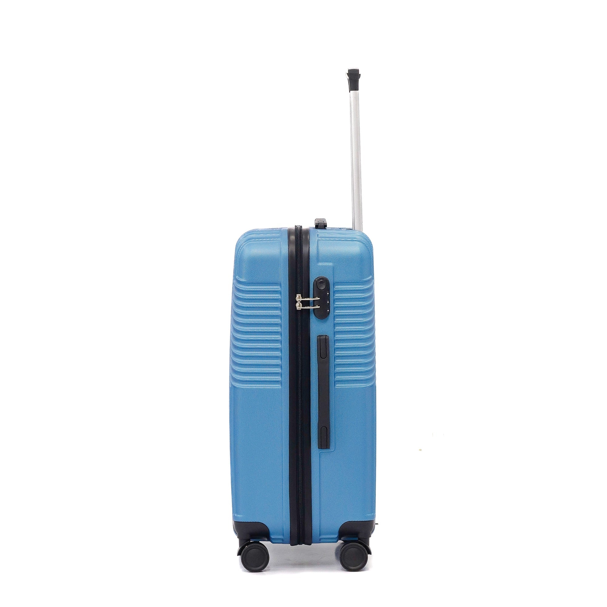 3 Piece Set 20, 24 and 28 Inches Berlin ABS Lightweight Travel Luggage Bag with Double Spinner Wheel