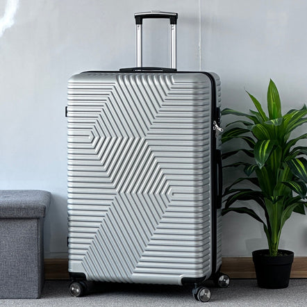32 Inch Extra Large Luggage Zig Zag ABS Lightweight Suitcase Bag with Double Spinner Wheels