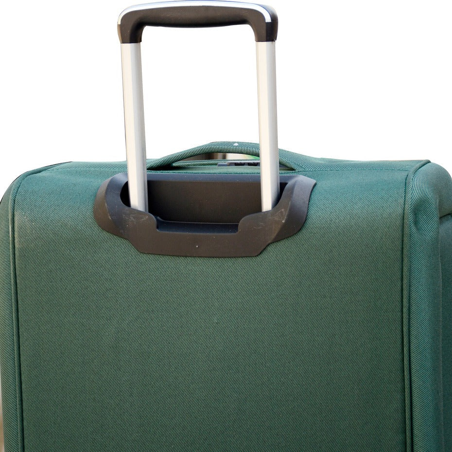 28" Green Colour SJ JIAN 2 Wheel Luggage Lightweight Soft Material Trolley Bag