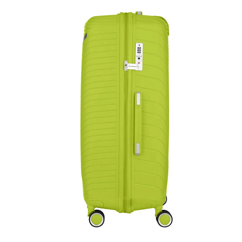 3 Piece Full Set 20" 24" 28 Inches Green Colour Advanced PP Luggage lightweight Hard Case Trolley Bag with Double Spinner Wheel
