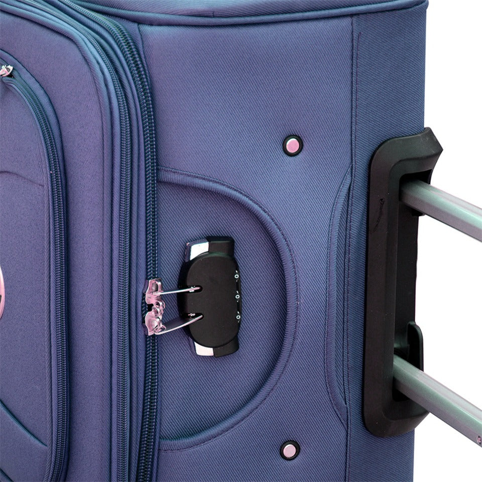 28" Blue Colour SJ JIAN 2 Wheel Luggage Lightweight Soft Material Trolley Bag Zaappy.com