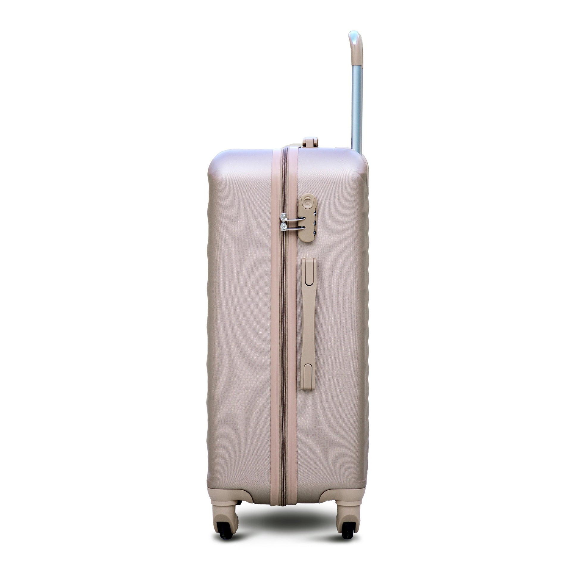 28" Gold Colour Diamond Cut ABS Lightweight Luggage Bag With Spinner Wheel Zaappy.com