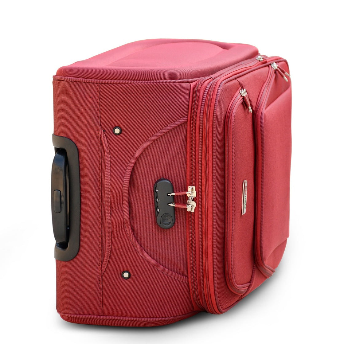 24" Red Colour SJ JIAN 4 Wheel Luggage Lightweight Soft Material Trolley Bag