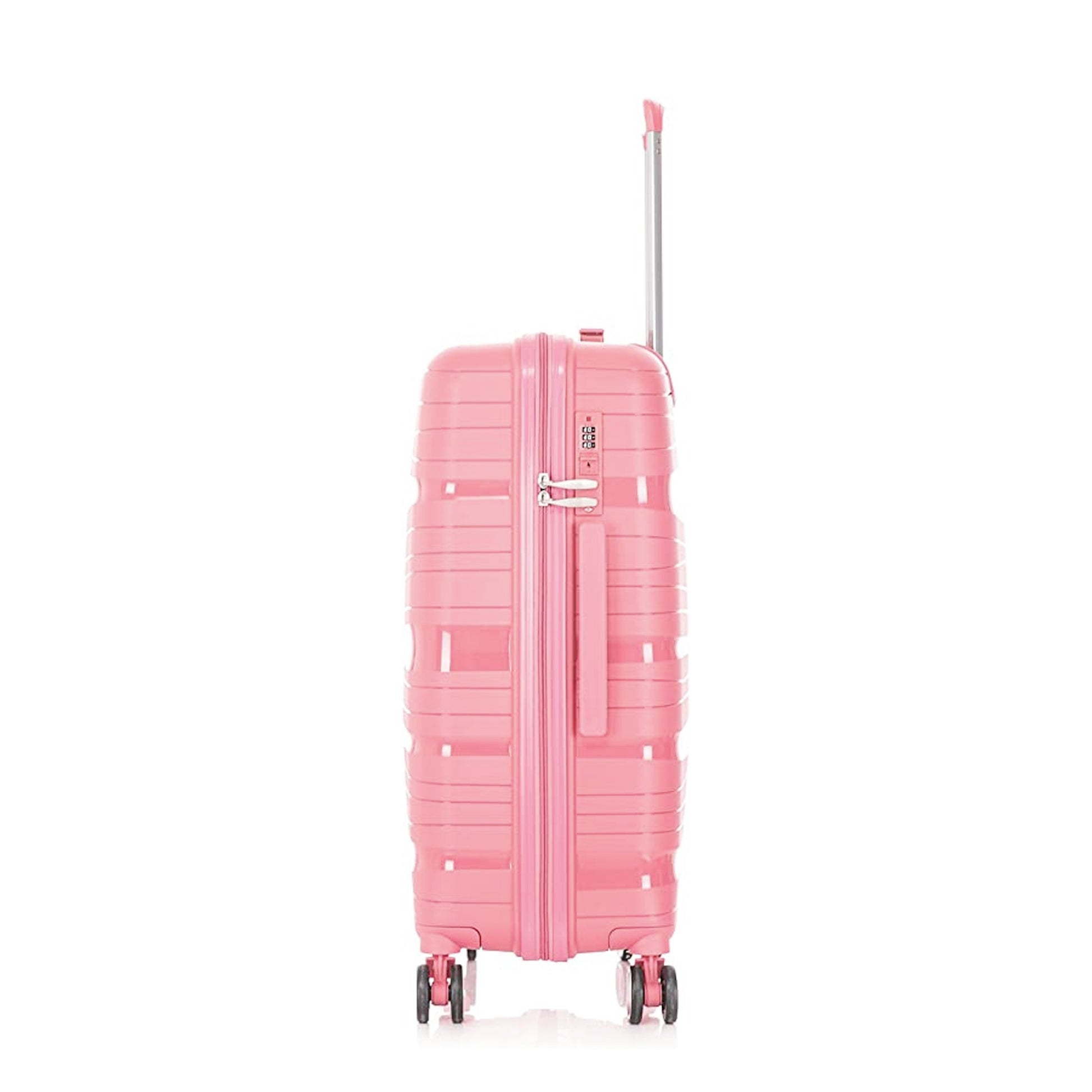 3 Piece Full Set 20" 24" 28 Inches Light Pink Colour Royal PP Luggage lightweight Hard Case Trolley Bag With Double Spinner Wheel Zaappy.com