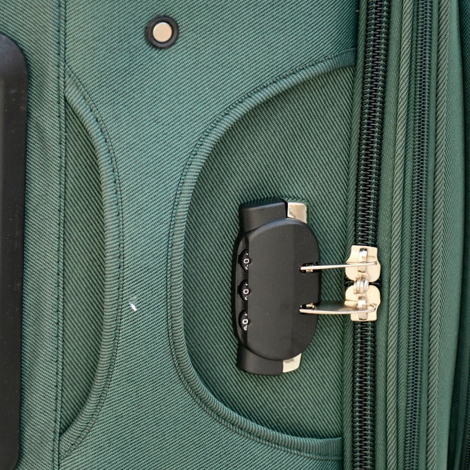 24" Green Colour SJ JIAN 2 Wheel Luggage Lightweight Soft Material Trolley Bag