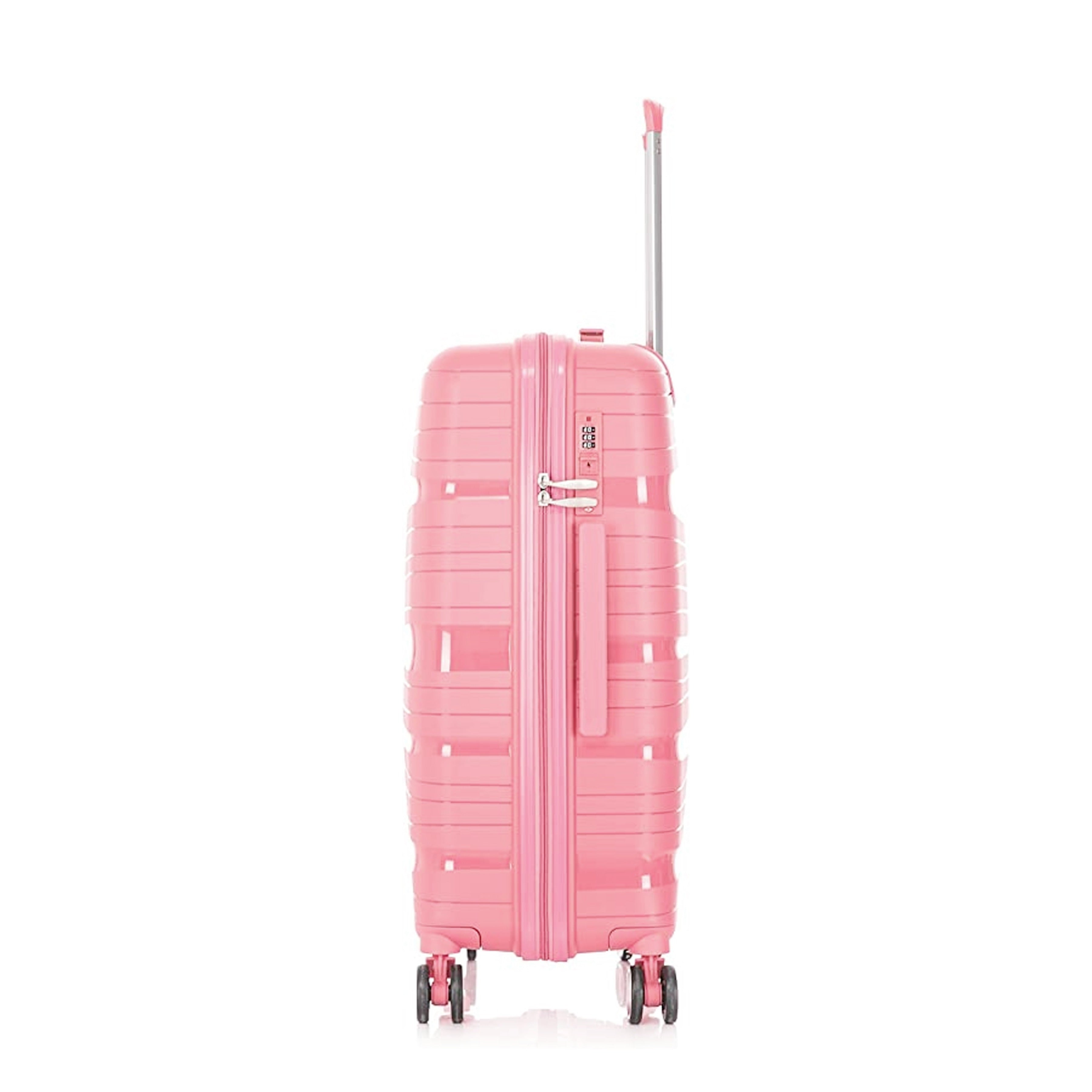 20" Light Pink Colour Royal PP Luggage Lightweight Hard Case Carry On Trolley Bag with Double Spinner Wheel