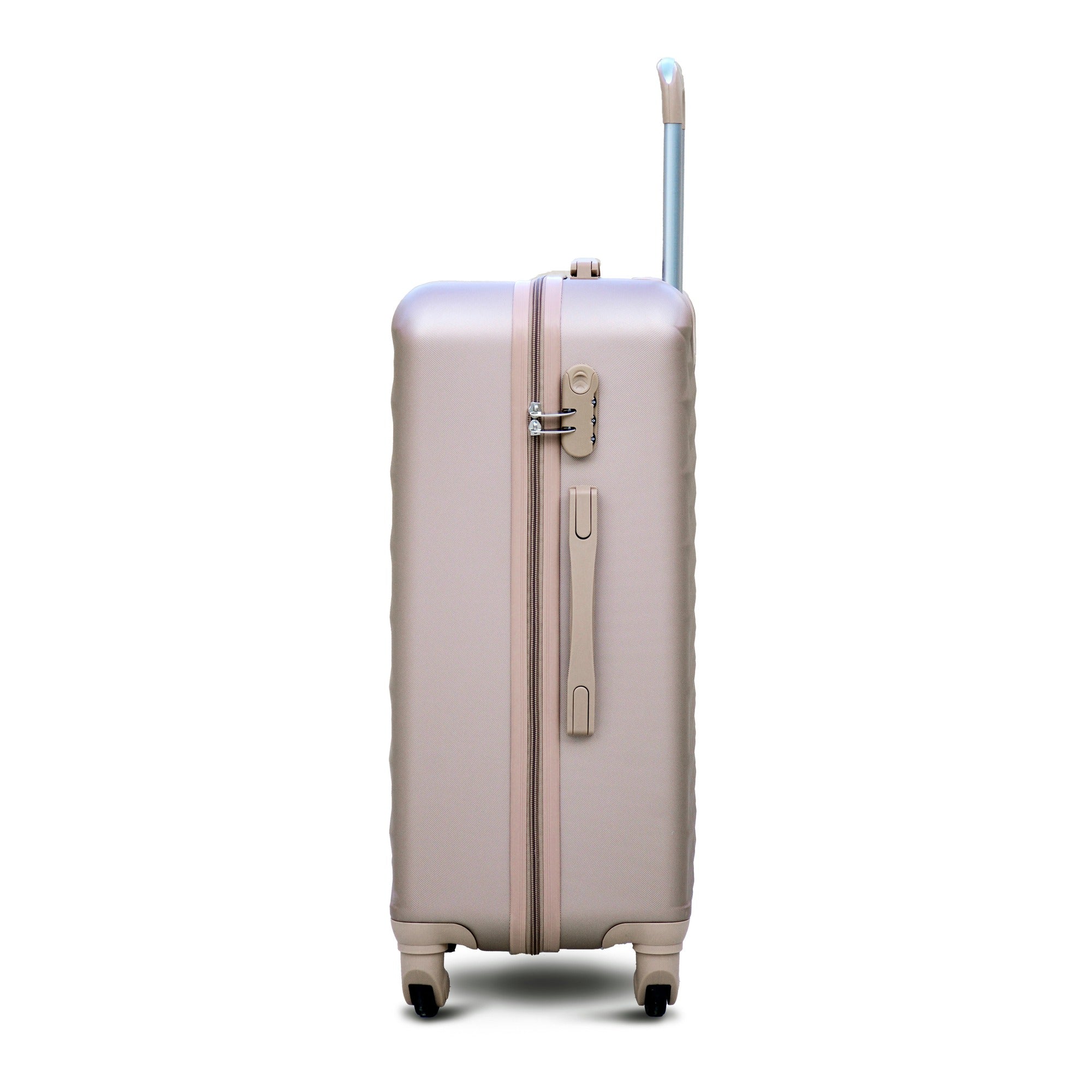 24" Gold Colour Diamond Cut ABS Lightweight Luggage Bag with Spinner Wheel