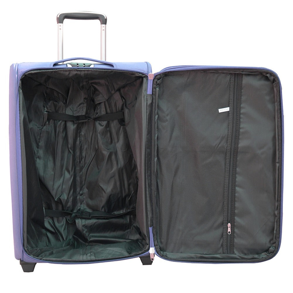 20" Blue Colour SJ JIAN 2 Wheel Luggage Lightweight Soft Material Carry On Trolley Bag
