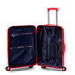 28" Red Colour Non Expandable Ceramic PP Luggage Lightweight Hard Case Trolley Bag with Double Spinner Wheel