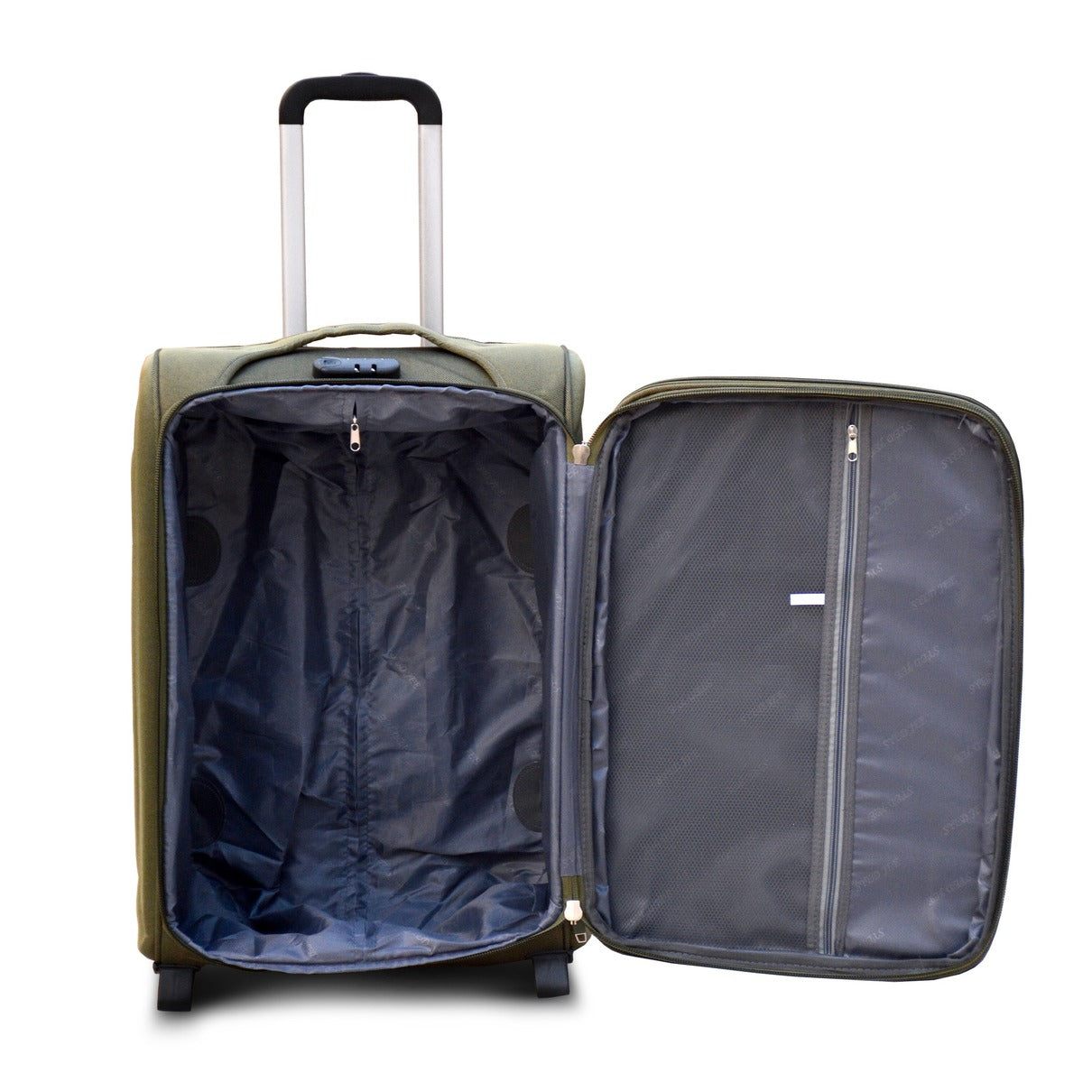 24" Light Green Colour SJ JIAN 2 Wheel Luggage Lightweight Soft Material Trolley Bag Zaappy.com