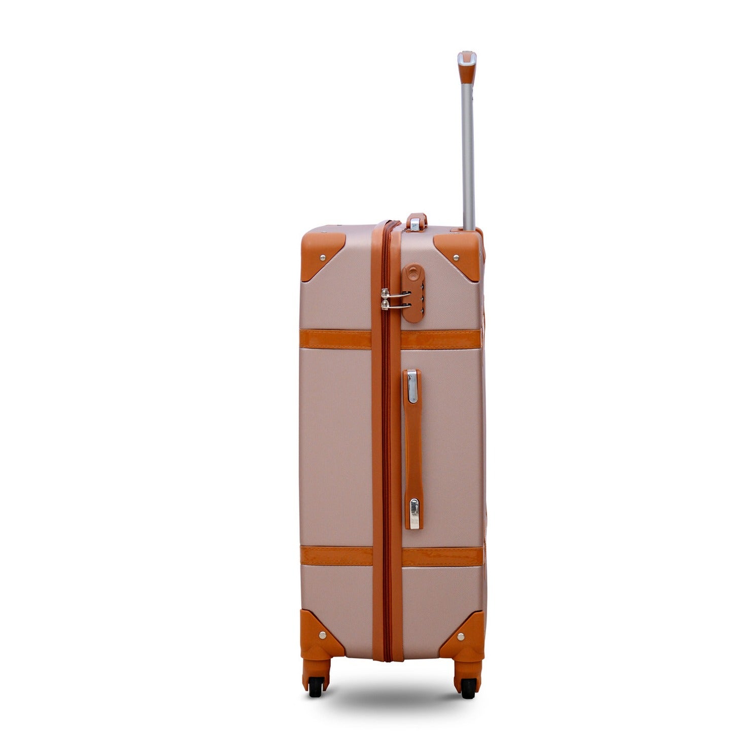 4 Piece Full Set 7” 20” 24” 28 inches Rose Gold Colour Corner Guard ABS  Spinner Wheel Luggage Bag