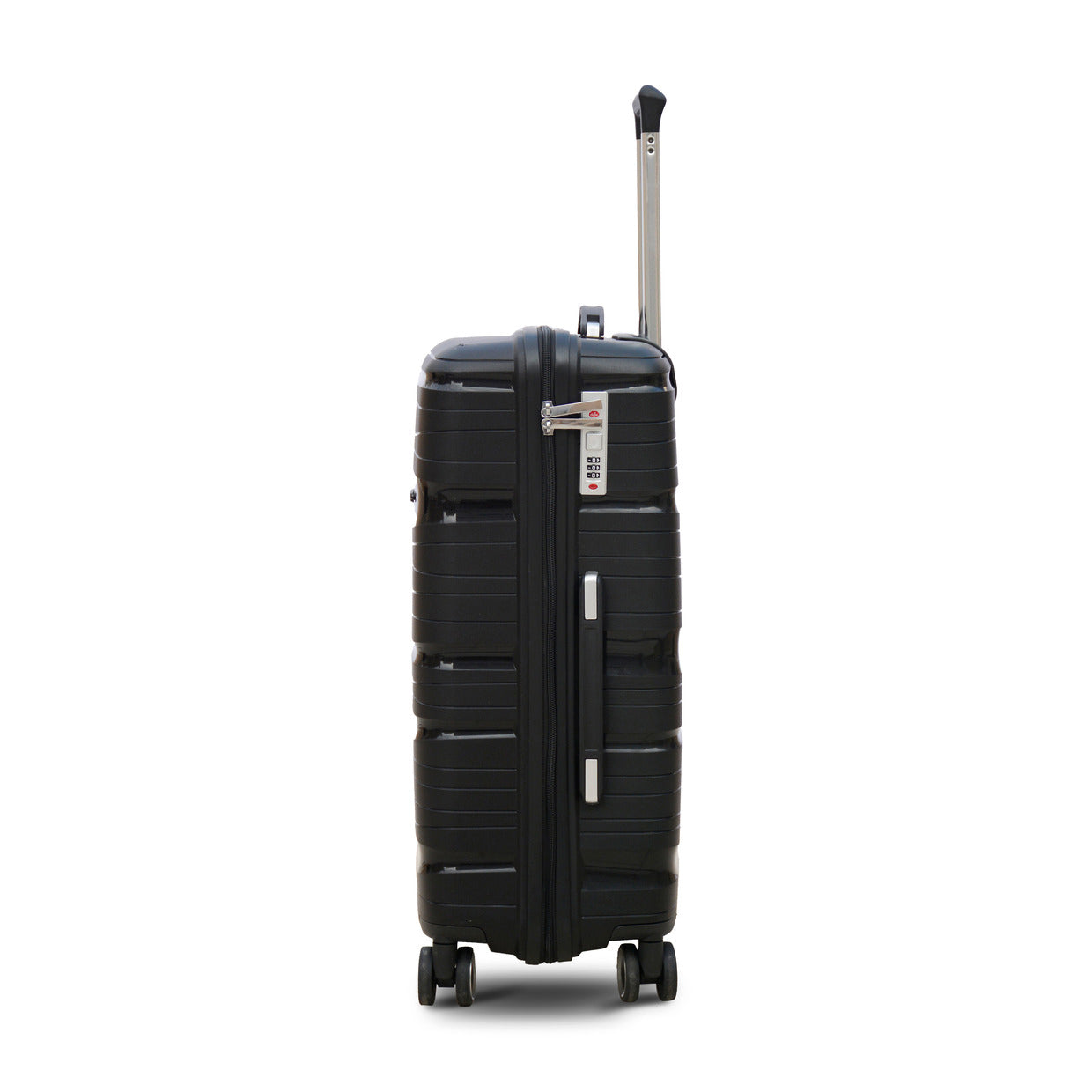 28" Black Colour Royal PP Luggage Lightweight Hard Case Trolley Bag With Double Spinner Wheel