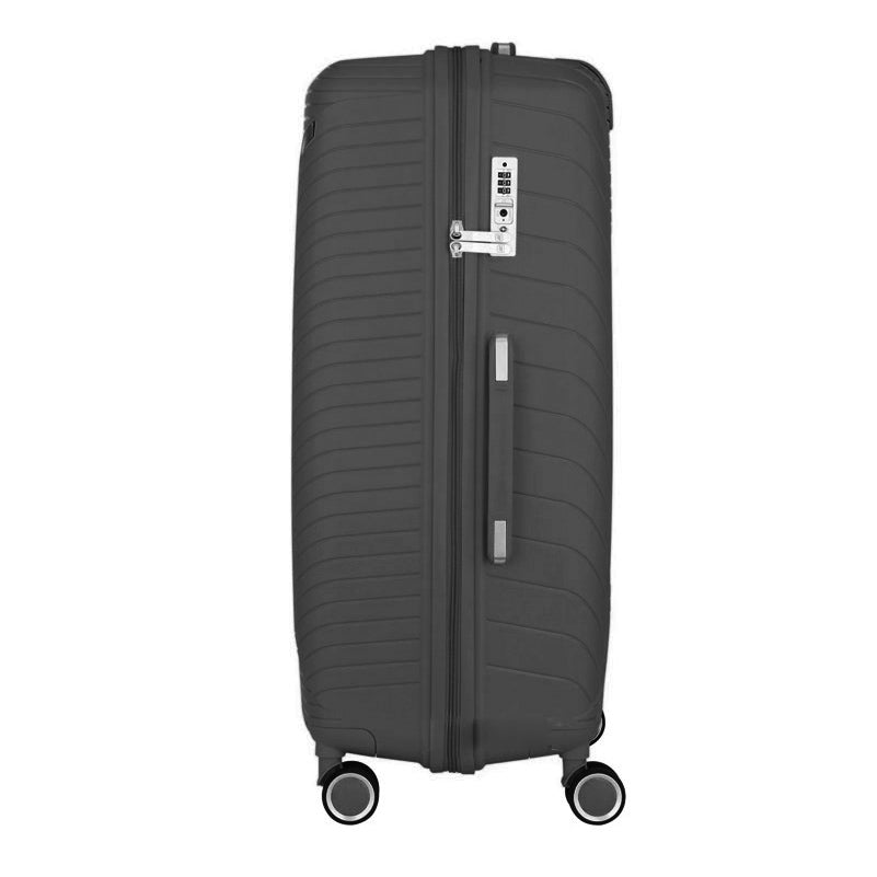 20" Black Advanced PP Lightweight Carry On Luggage Bag With Double Spinner Wheel