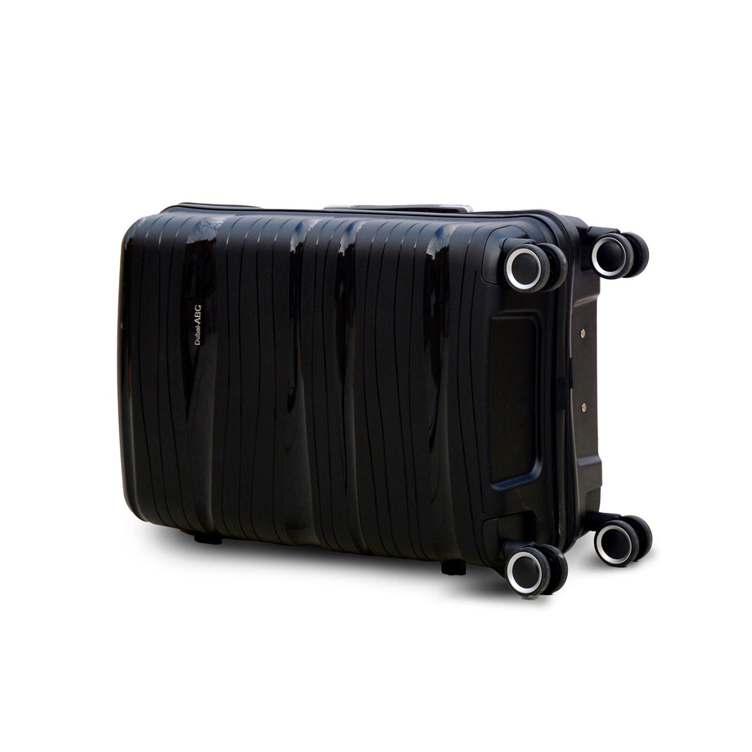 28" Black Colour Royal PP Luggage Lightweight Hard Case Trolley Bag With Double Spinner Wheel Zaappy.com