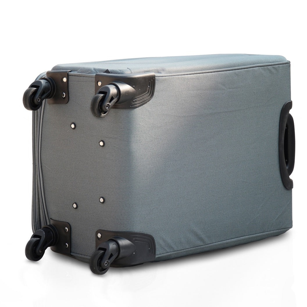 28" Grey Colour SJ JIAN 4 Wheel Luggage Lightweight Soft Material Trolley Bag