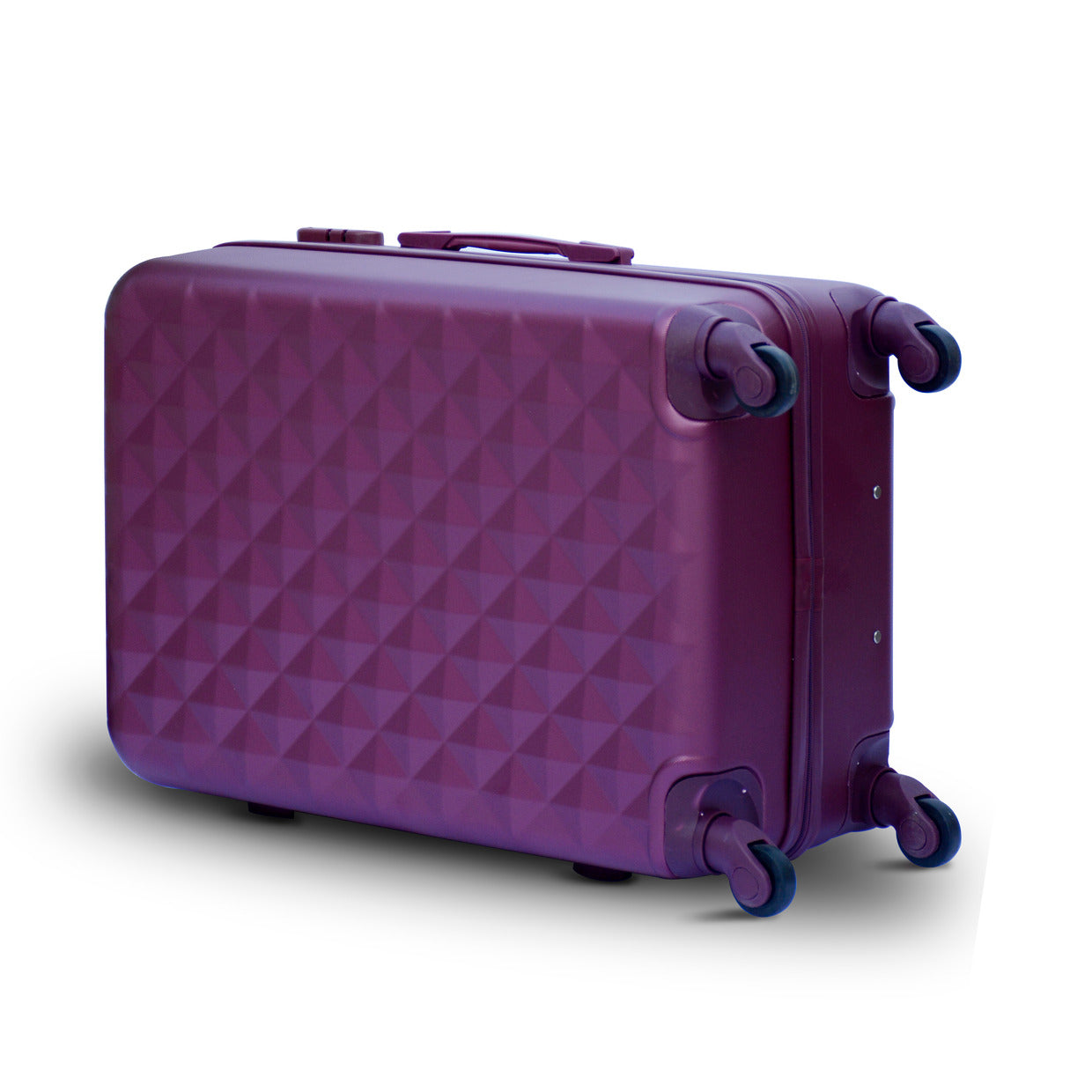 24" Maroon Colour Diamond Cut ABS Lightweight Luggage Bag With Spinner Wheel Zaappy.com