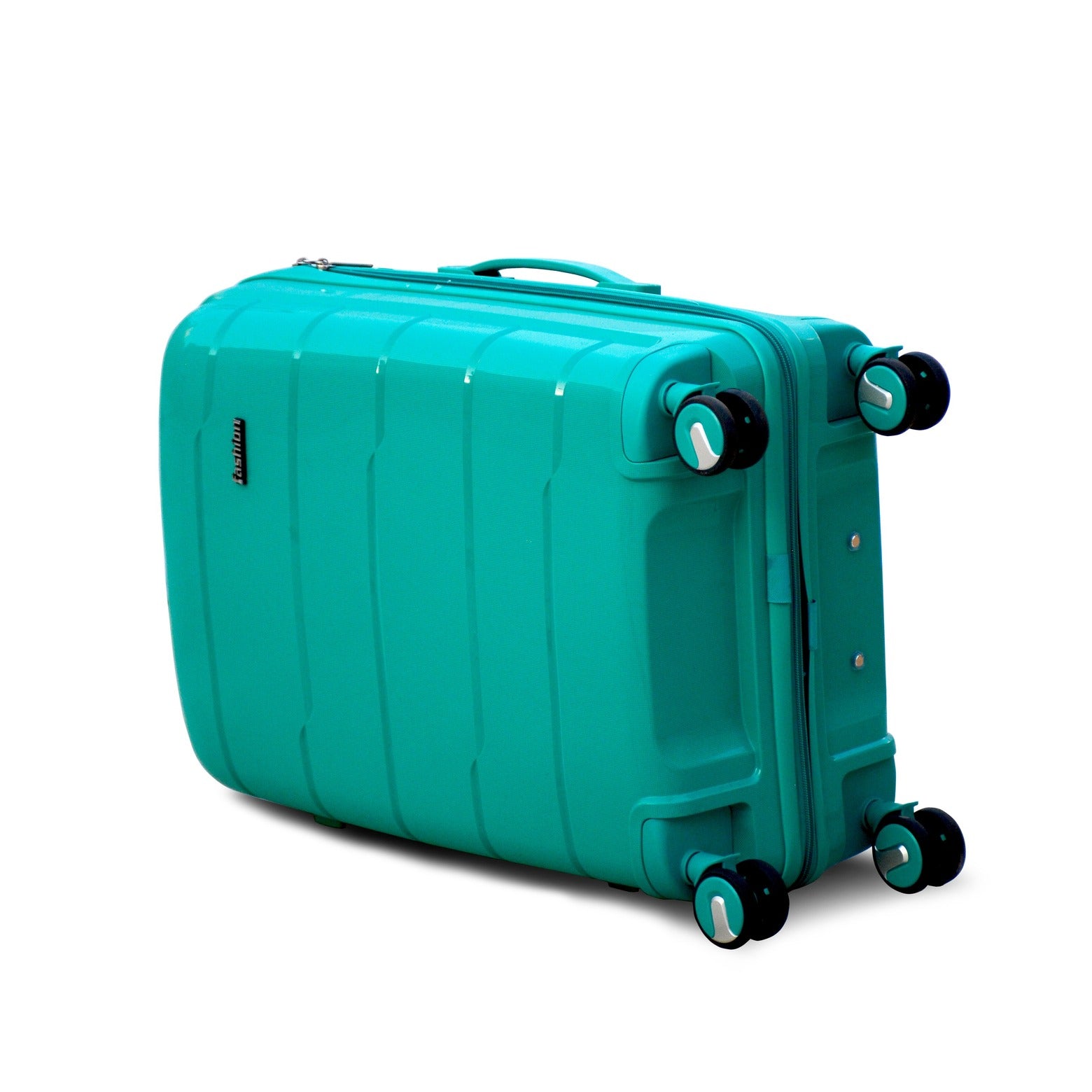 20" Green Colour Non Expandable Ceramic PP Lightweight Hard Case Carry On Trolley Bag With Double Spinner Wheel