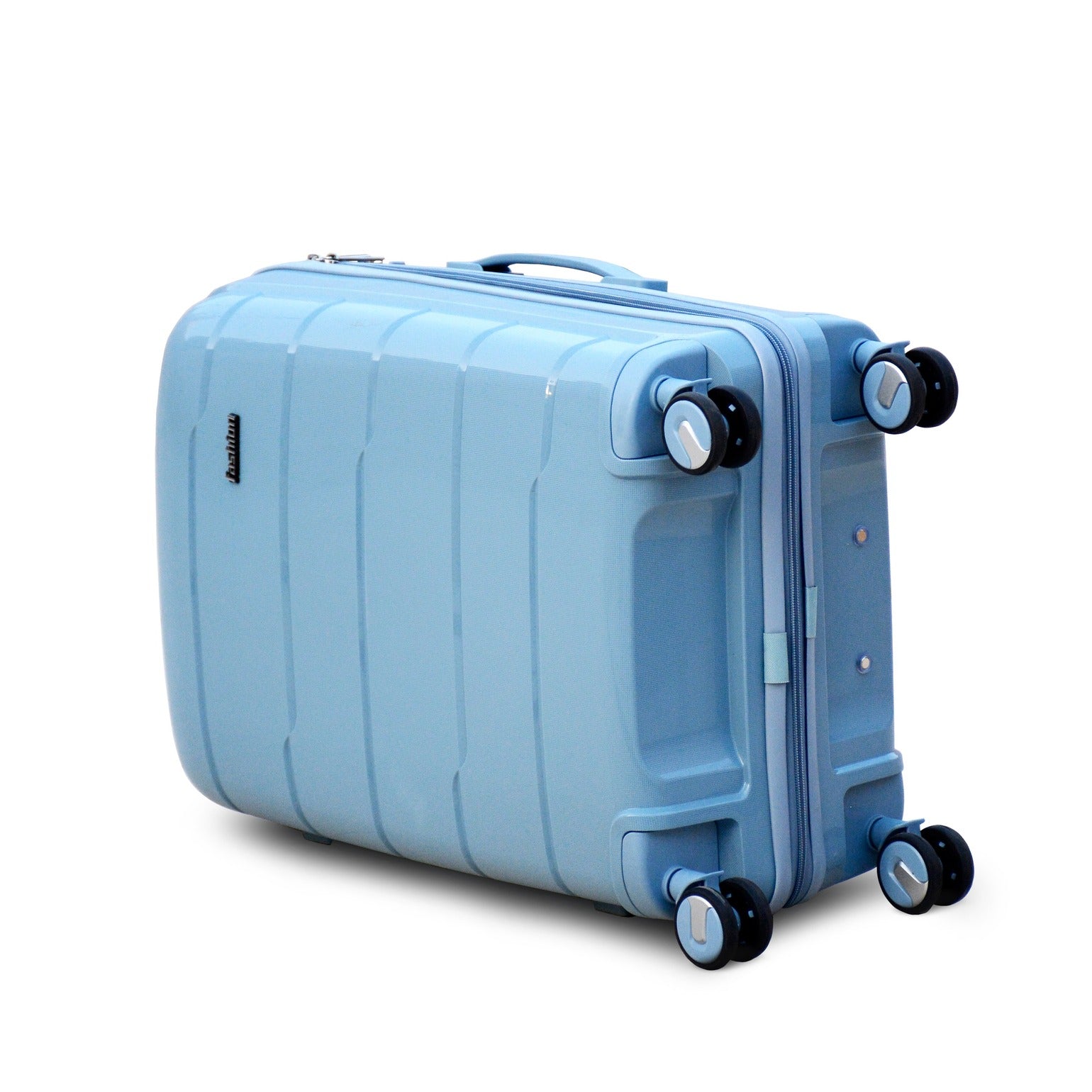 20" Grey Colour Non Expandable Ceramic PP Luggage Lightweight Hard Case Carry On Trolley Bag with Double Spinner Wheel