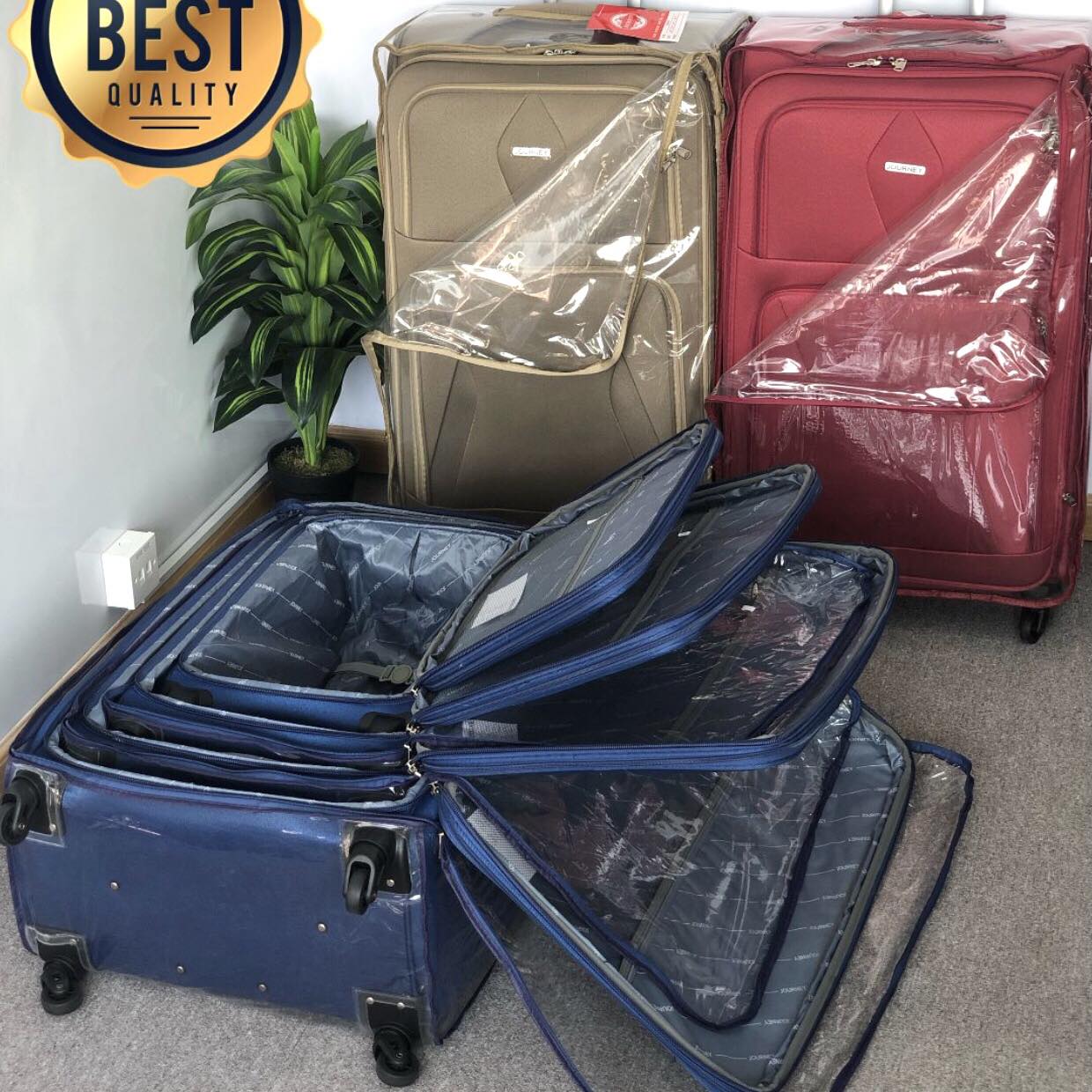 4 Piece Full Set Soft Material 4 Wheel Premium Luggage Bag with Full Cover C1