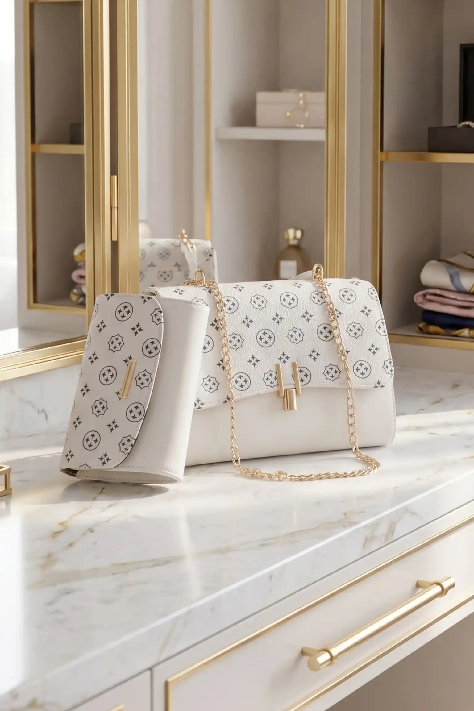 Luxury Crossbody Shoulder Bags for Women | Elegant Emblems Crossbody with Mini Wallet