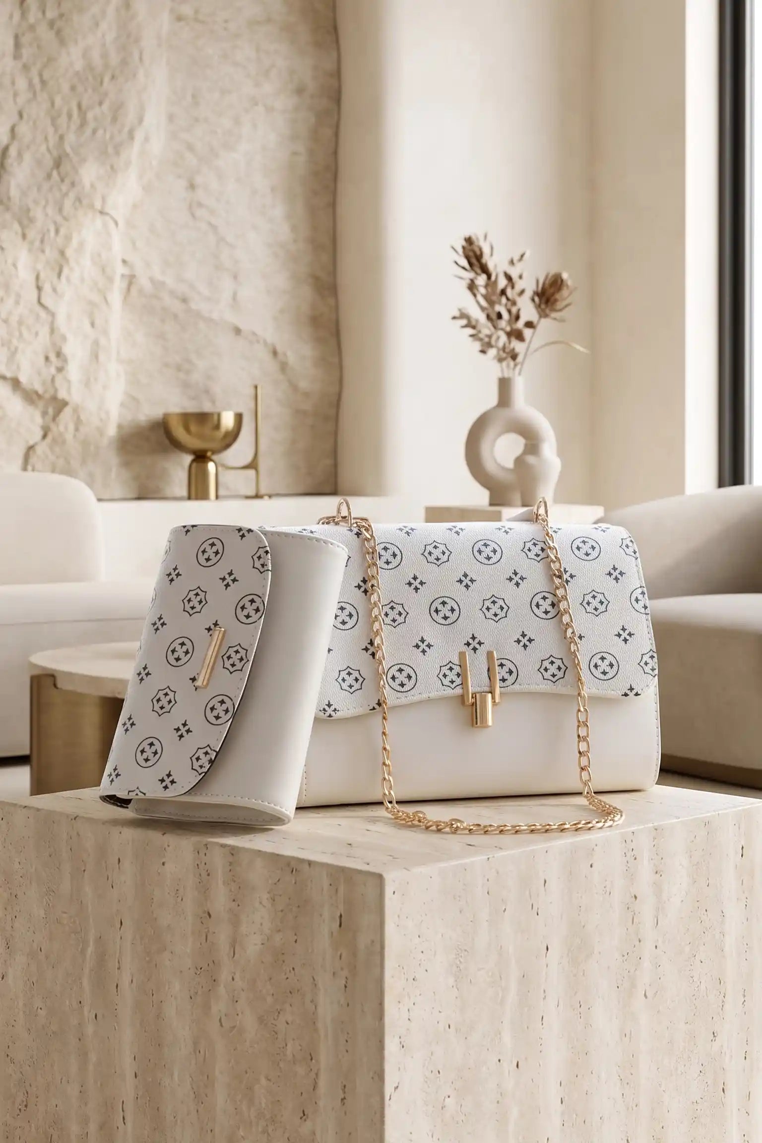 Luxury Crossbody Shoulder Bags for Women | Elegant Emblems Crossbody with Mini Wallet