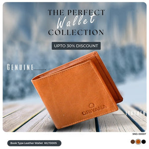 Oriyana Men's Genuine Leather Wallet | Book Type Leather Wallet