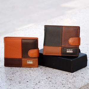 Men's Genuine Leather Purse | 2 Fold Button Wallet