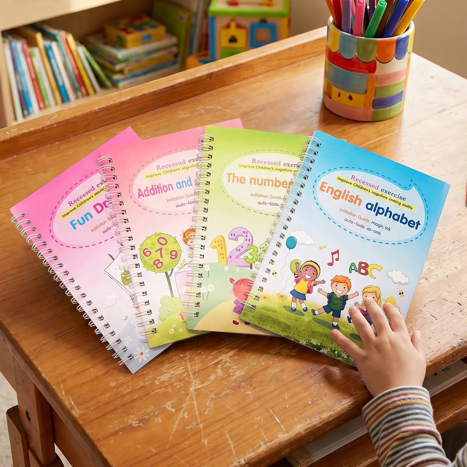 Magic Handwriting Practice Book With Magic Pen | Magic 3D Notebook For Kids | English and Arabic