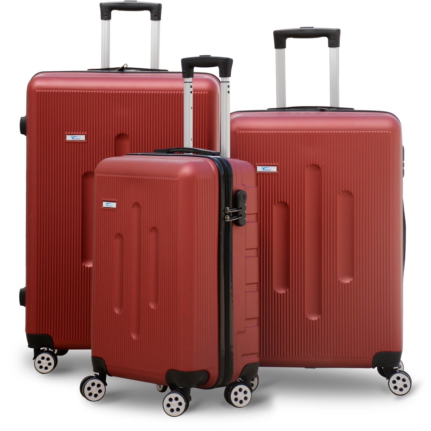 20" Size 4 Wheel Yinton ABS Maroon Dot Luggage | Spinner Wheel Carry On Trolley Bag