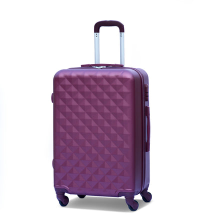 20" Diamond Cut ABS Lightweight Carry On Luggage Bag With Spinner Wheel
