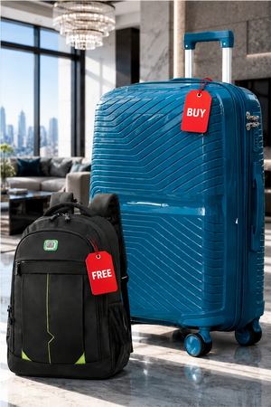 Medium Size 24 Inch Luggage Bag Unbreakable Miami PP | Backpack Combo
