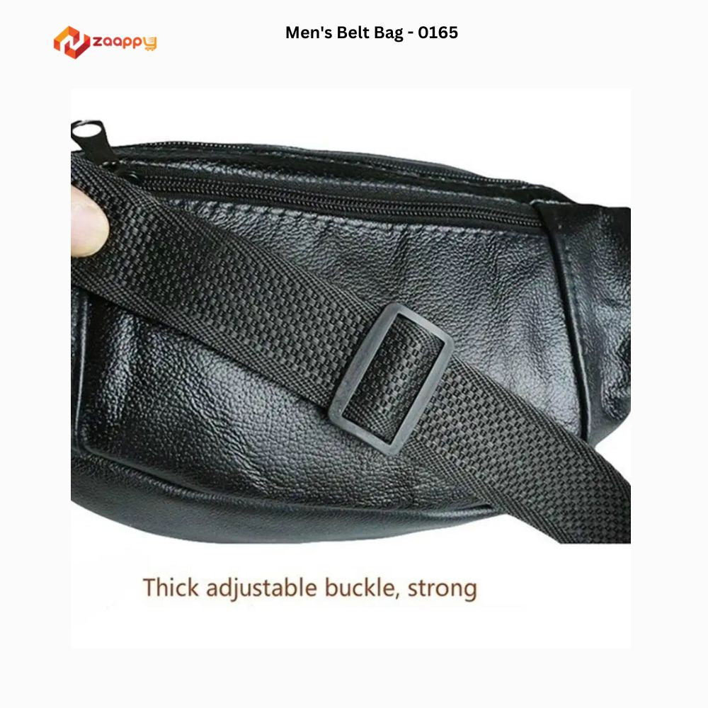 Men's Black Leather Waist Bag | Utility Bag For Travel Purpose Zaappy.com