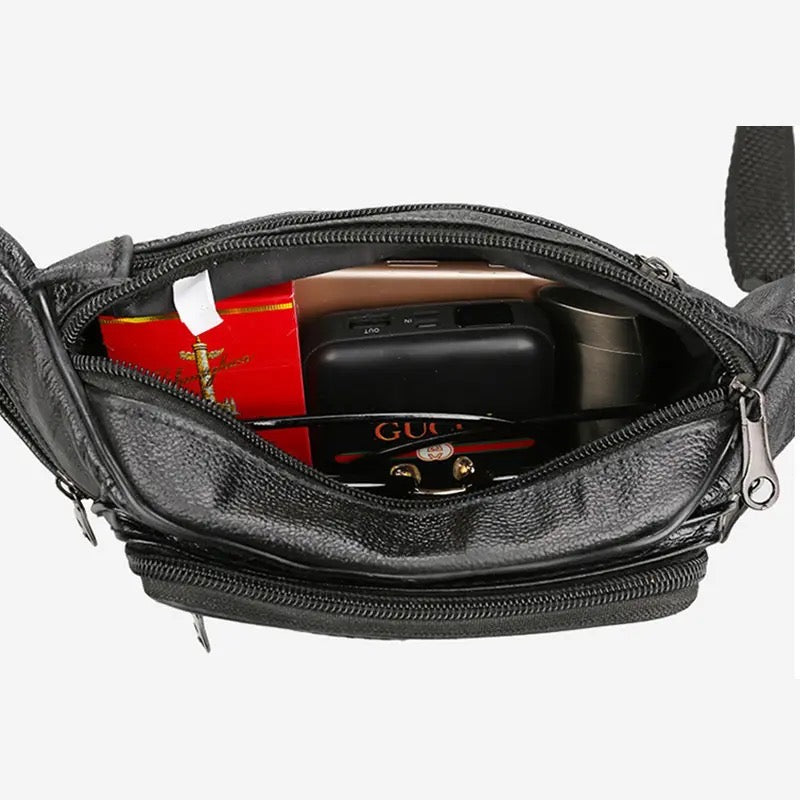 Men's Leather Waist Bag | Utility Belt Bag For Travel Purpose