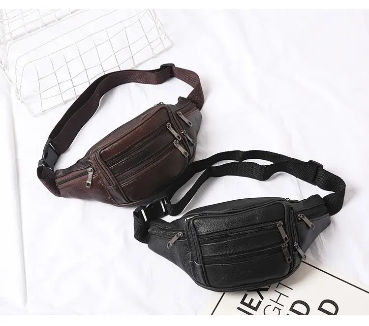 Men's Leather Waist Bag | Utility Belt Bag For Travel Purpose