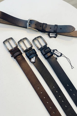 Men's Belt Cow Leather Causal Belt with Classic Buckle | Genuine Leather Belt