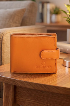 Men's Genuine Leather Wallet | 2 Fold Button Wallet