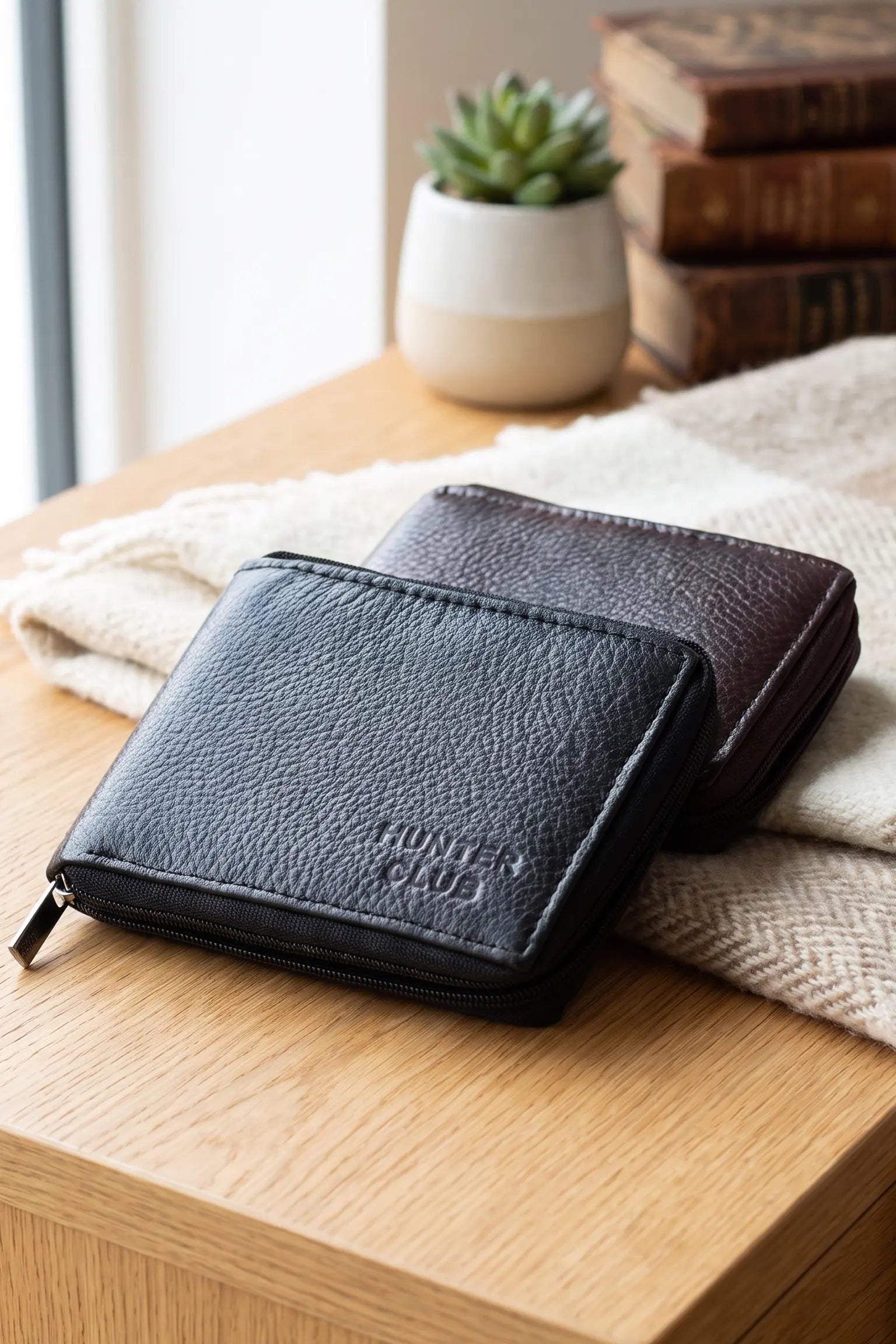 Men's Genuine Leather Wallet | 2 Fold Zipper Wallet