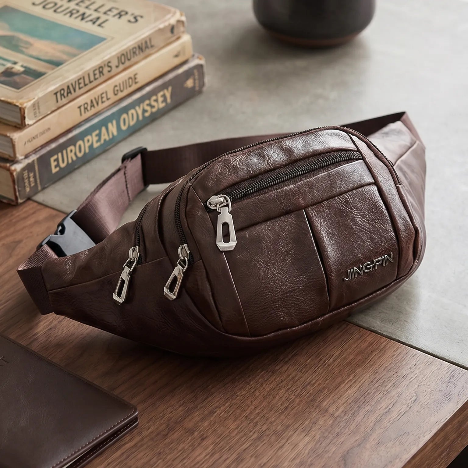 Men's Waist Bag Multi-purpose PU Leather